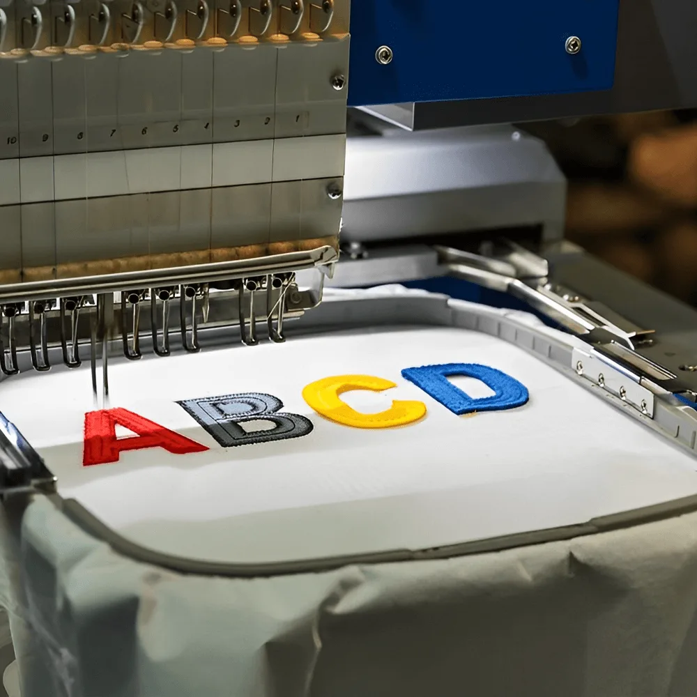 Embroidery sample produced for a client brand